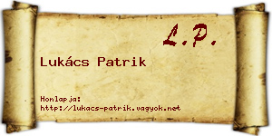 Lukács Patrik névjegykártya
